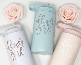Flower girl water bottles- baby flower girl gift- flower girl proposal box- will you be my flower girl- petal patrol cup- personalized cup