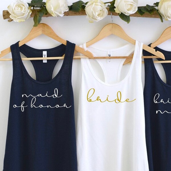 Canottiera Per Damigella D'onore Bride Squad – Top Senza Maniche, Festa Matrimonio, Taglia M - Foto 3