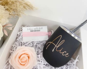 Maid of honor proposal box idea- bridesmaid wine tumbler- will you be my bridesmaid - bridal party gift box flower girl proposal