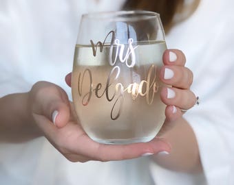 bride wine glass