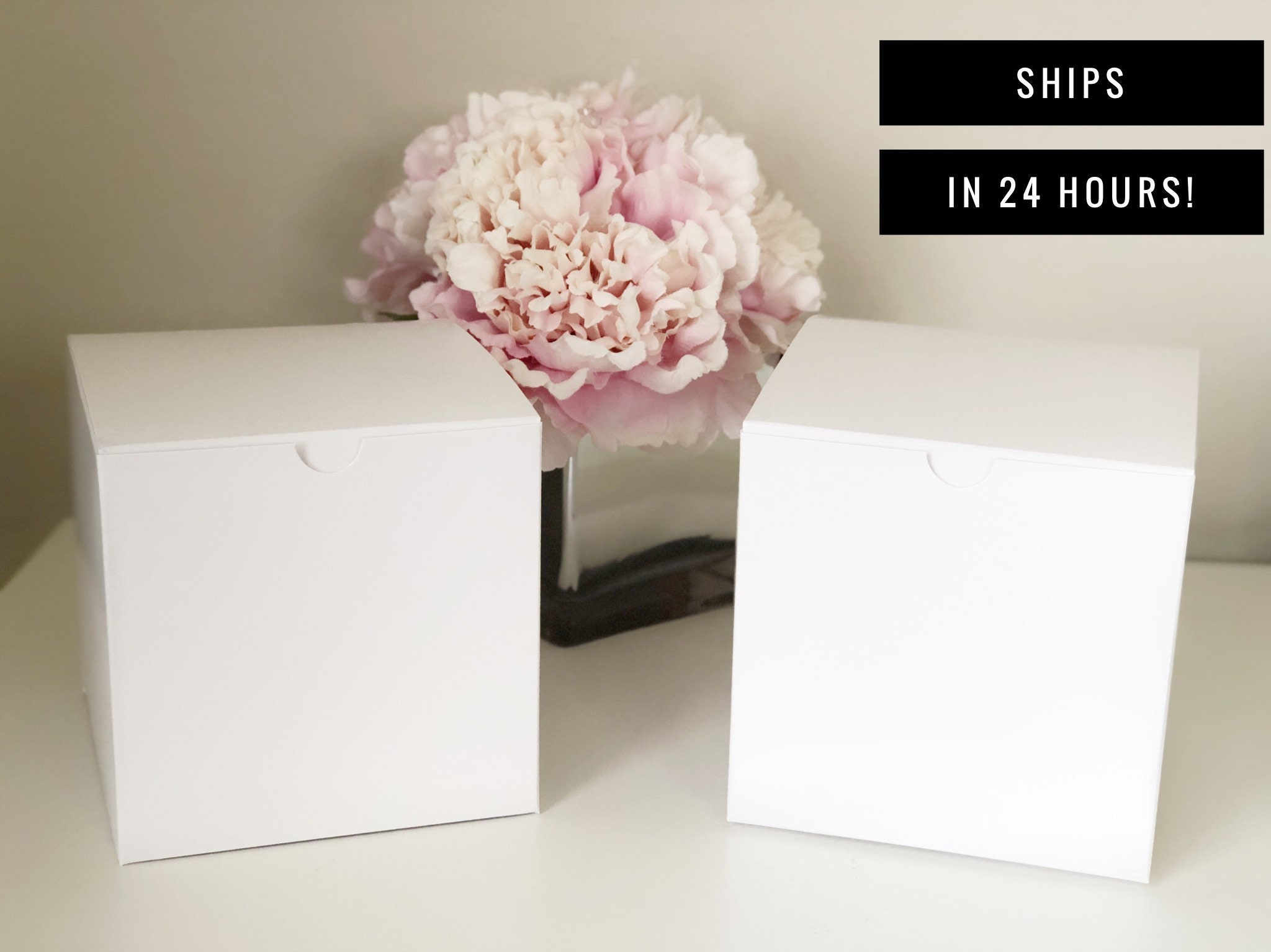 10 Small Favor Boxes With Lids, Square Boxes for Weddings Bridal