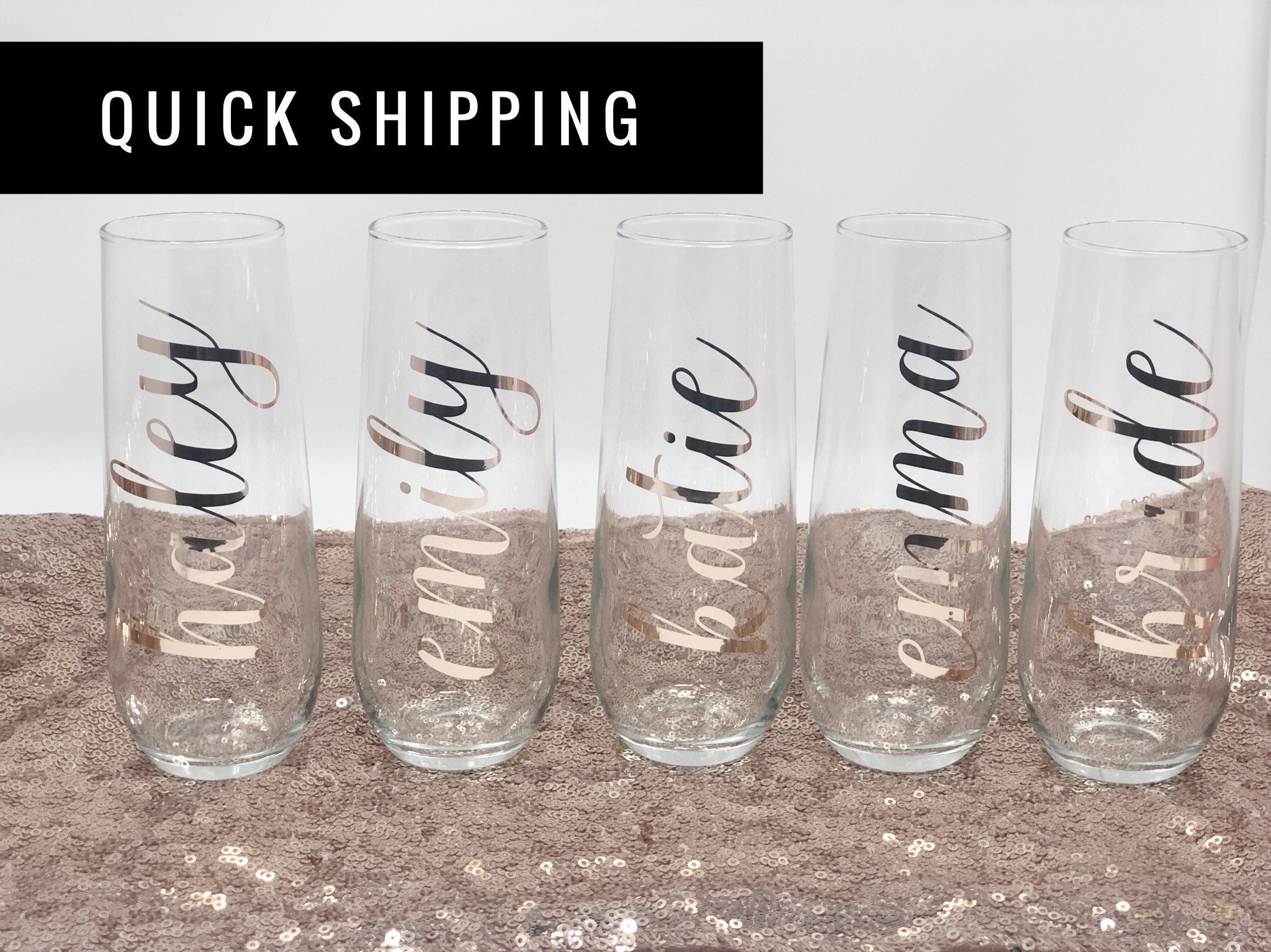 Bridesmaid Wine Tumblers Set of 8, Bride Champagne Flute Maid  of Honor Bride Mugs, 6 oz Stainless Steel Bridesmaid Proposal Gifts for  Engagement Wedding Bachelorette Party Supplies (Rose Gold): Champagne  Glasses