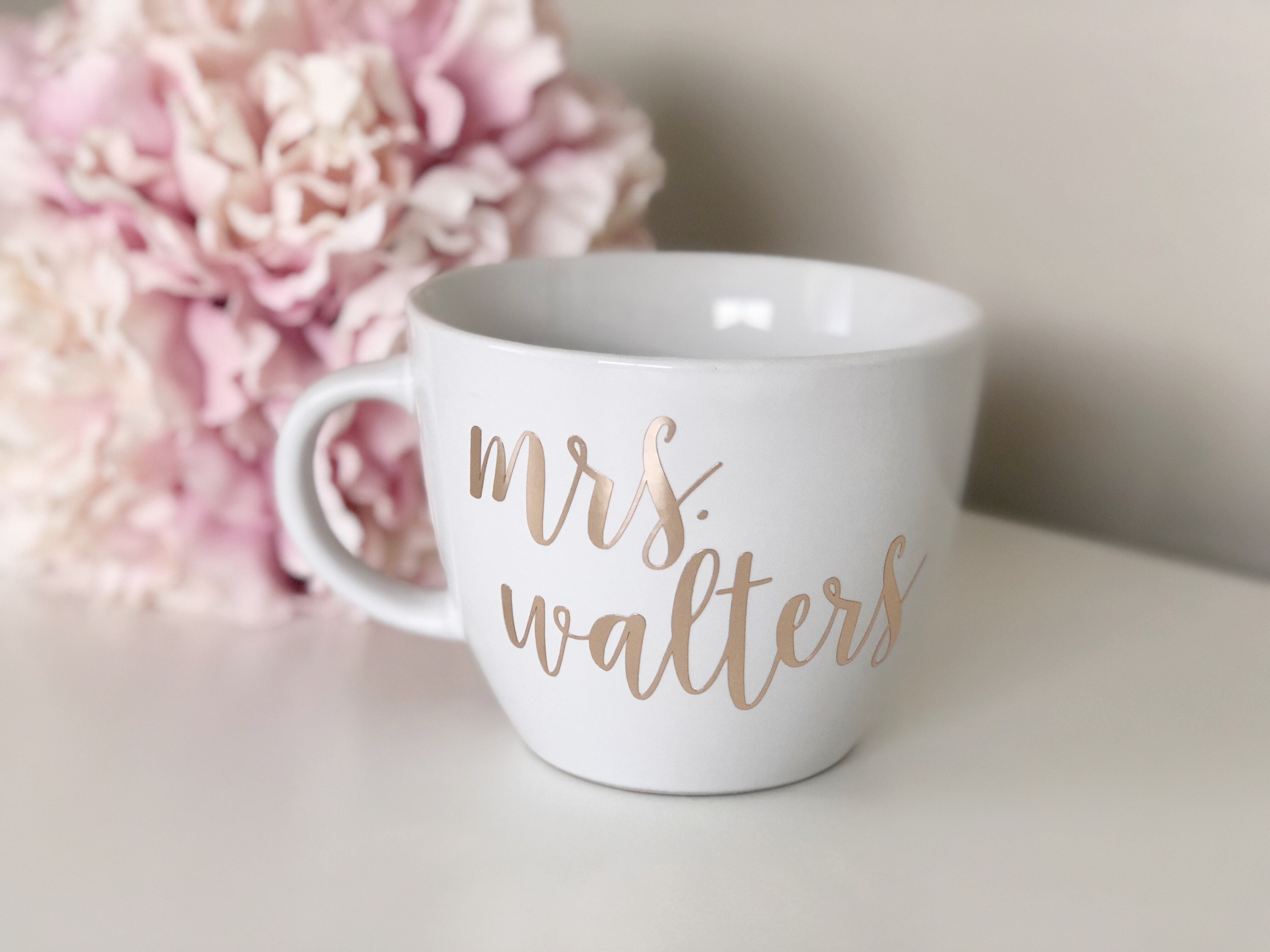 Rose gold mrs mug personalized mrs mug mrs mug bride to be mug