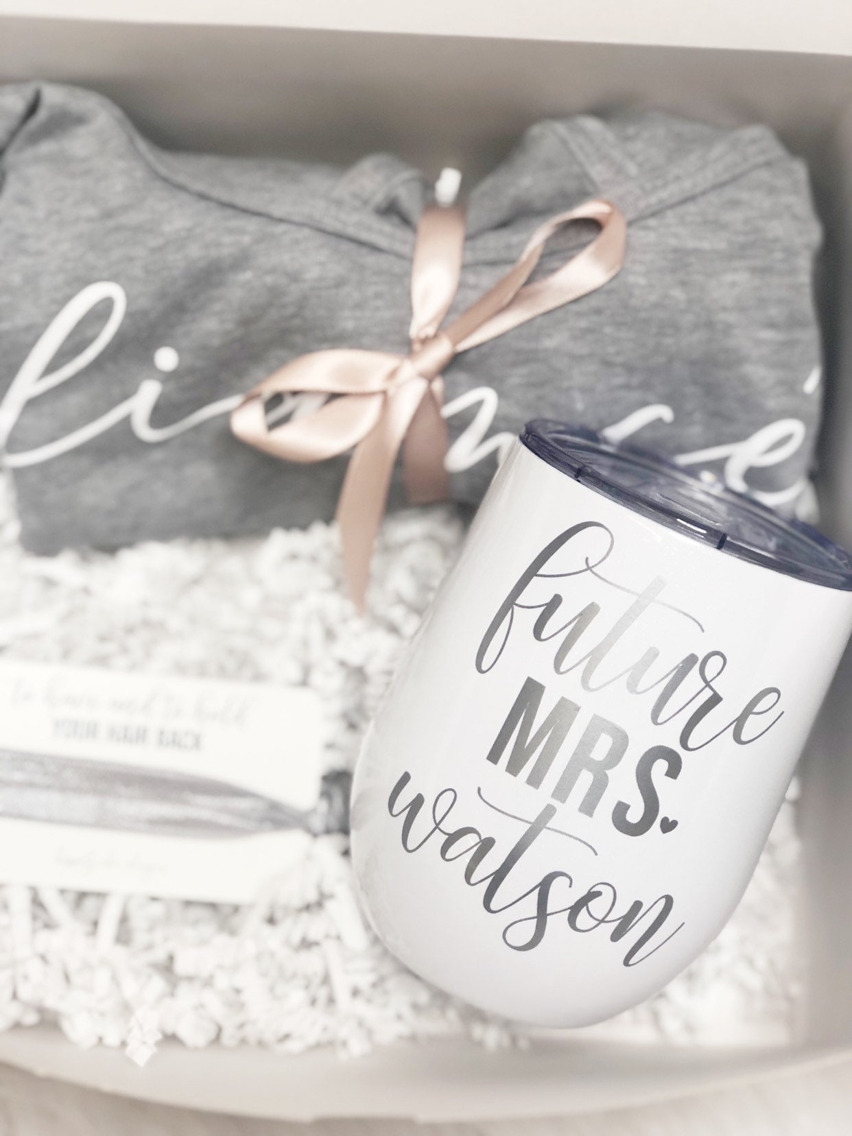 Bride tumbler gift box set fiancé tank top bride shirt gift box for