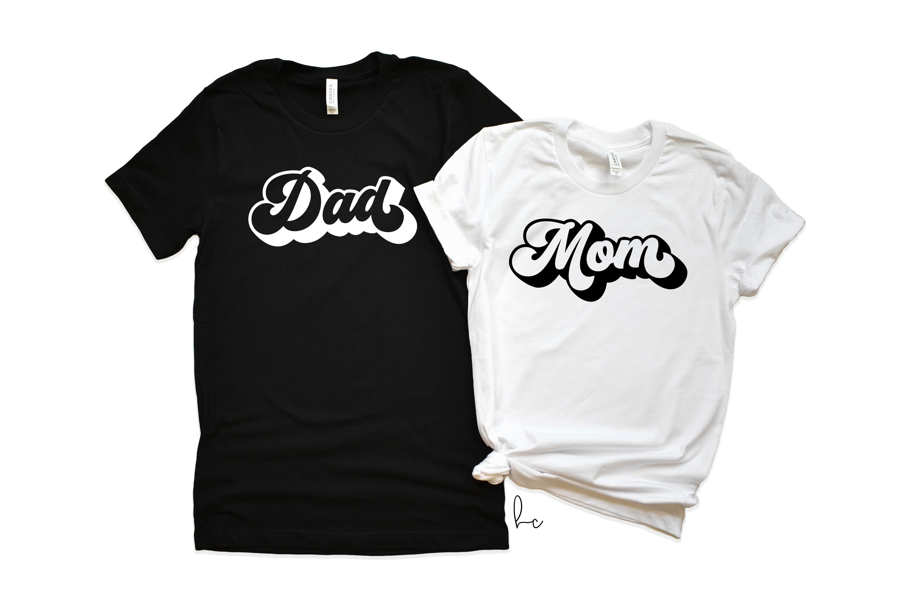 Retro mom and dad shirts Mommy daddy parents gift box set | Etsy