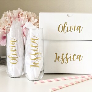 Personalized gift boxes champagne flute gift box bridesmaid proposal box bridesmaid gift box 7x4x3 gift box personalized gift box image 6