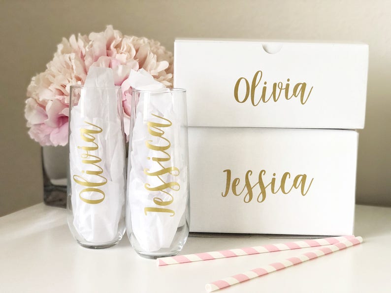 Personalized gift boxes champagne flute gift box bridesmaid proposal box bridesmaid gift box 7x4x3 gift box personalized gift box image 6