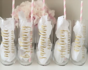 Champagne flutes- champagne glasses for bridesmaid- bridal party gift- bridesmaid proposal gift idea for best friend - mother of the bride