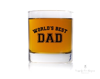 World's best dad whiskey glass fathers day gift- custom whiskey glass beer glass coffee mug- gift for dad to be- fathers day gift