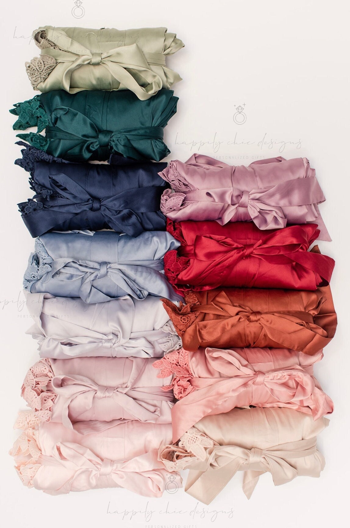 Personalized wedding robes bridal party robe for bridesmaids satin