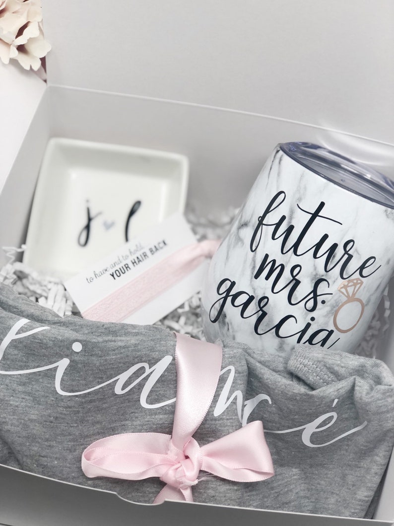 Bride Wine Tumbler Gift Box Set Future Mrs Engagement Wine Etsy