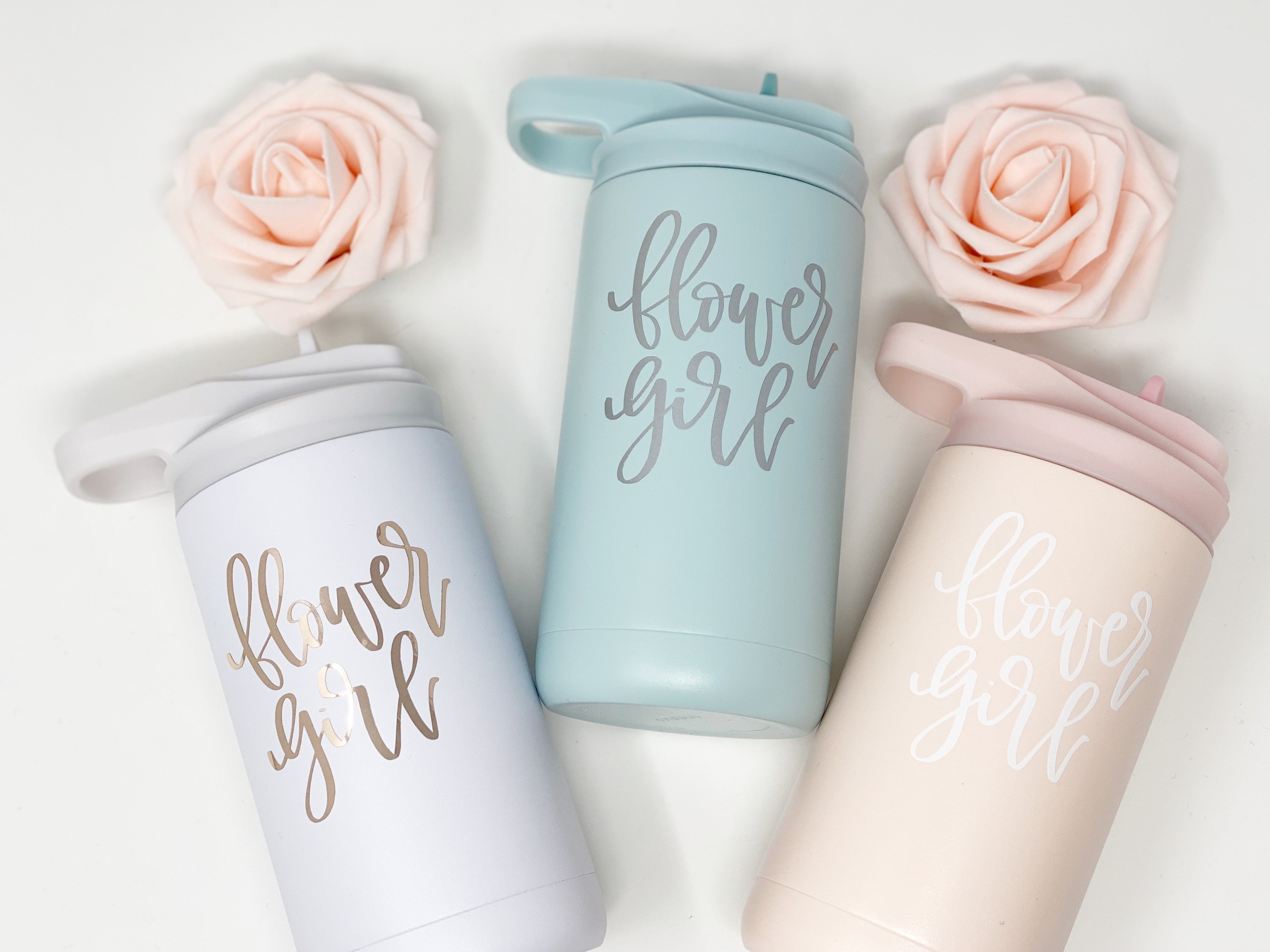  Personalized Flower Girl Cup Toddler Cup with Lid and