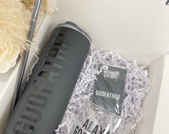 Godfather proposal box- will you be my godfather - godparents proposal- The Godfather tumbler beer opener- baptism gift idea for godparents