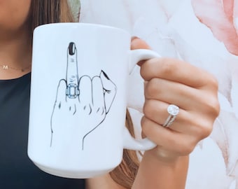 wedding ring finger mug- bride mug- future mrs mugs- engagement gift idea- wifey mug- engaged af mug- wedding day gift ideas