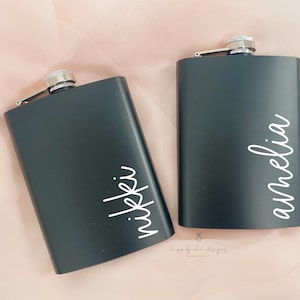 Bridesmaid flasks- personalized flask- bachelorette party gift ideas- bridesmaid proposal idea - custom flask- personalized bridesmaid gifts