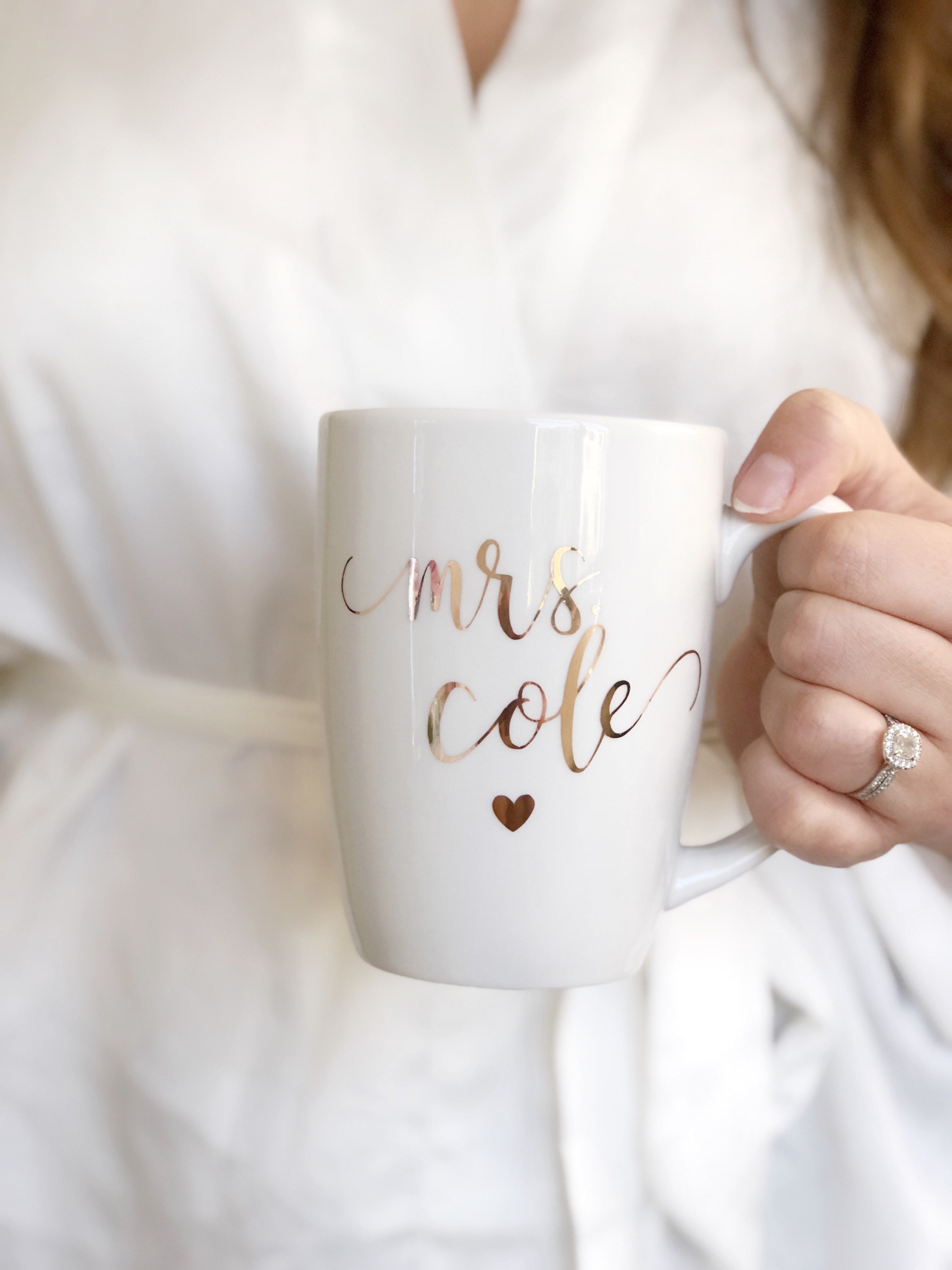 Personalized bride mrs mug- rose gold bride mug- future mrs mug- bridal ...