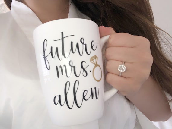 Future Mrs Mug Personalized Gift For Bride Engaged Mug Does This Ring Mug