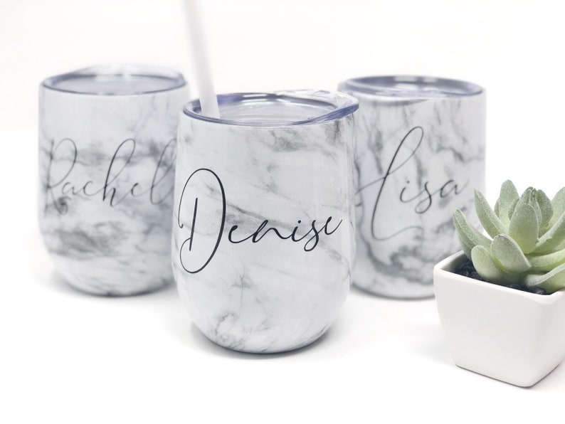 Marble wine tumbler stainless steel tumblers for hen party maid of honor proposal bridesmaid bachelorette gift cup bridesmaid proposal