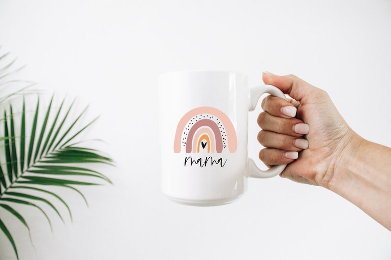 rainbow mama mug mama gifts gift for new mom mommy mugs girl boy mom baby shower gift mamacita mug rainbow heart design mug image 1