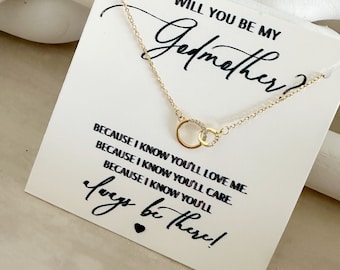 Godmother necklace jewelry- godmother proposal - thank you for being my - baptism godparents gift idea fairy godmother gift for madrina