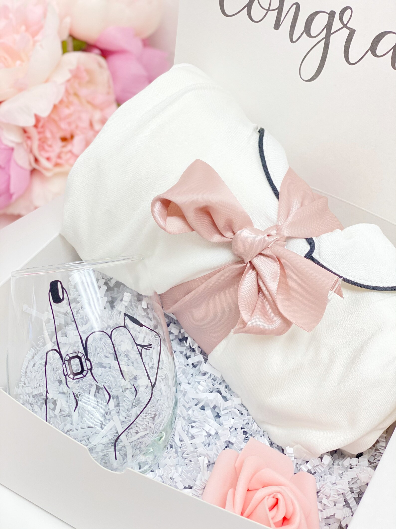 Bride Pajamas Gift Box Set Wine Glass Wifey Pajama Sleep Etsy