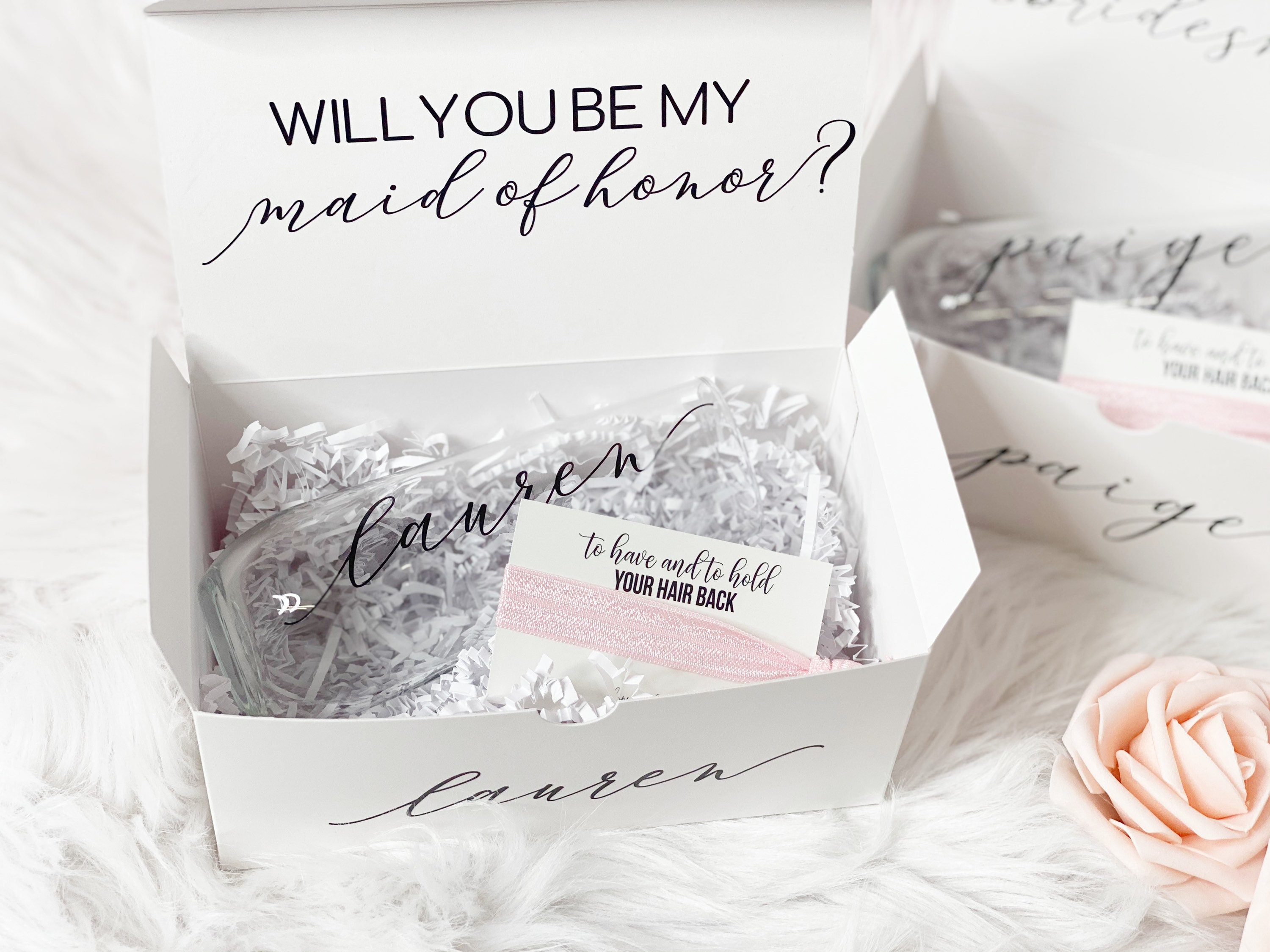 Maid Of Honor Proposal Gift Box- Will You Be My Matron Of Honor- Bridesmaid Proposal Gift Set ...