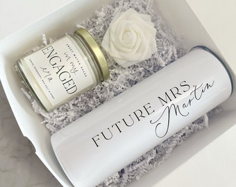 Future mrs engagement gift bride tumbler engaged candle bride to be bridal shower gift box idea wifey eras gift for her bachelorette party