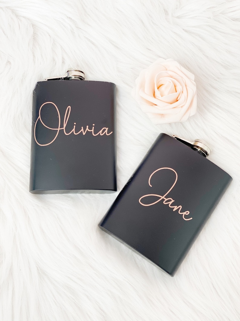 Bridesmaid flasks personalized flask bachelorette party gift ideas bridesmaid proposal idea custom flask personalized bridesmaid gifts image 2