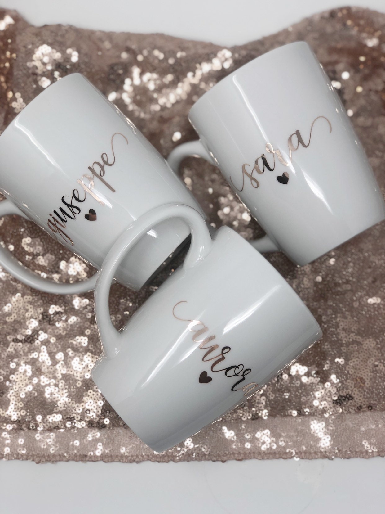 Rose gold bridesmaid coffee mugs personalized bridesmaid gifts