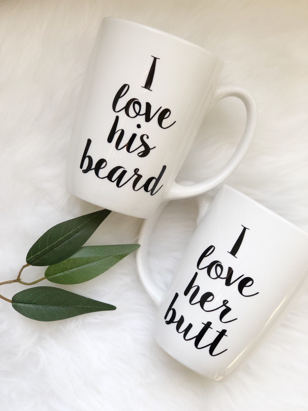 Mr and Mrs Gifts Coffee Mugs - I Like His Beard, I Like Her Btt