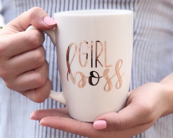 Girl boss mug- rose gold boss lady mug- best friend gift idea mug- entrepreneur mug- etsy seller mug- boss lady mug- gifts for boss- boss mu