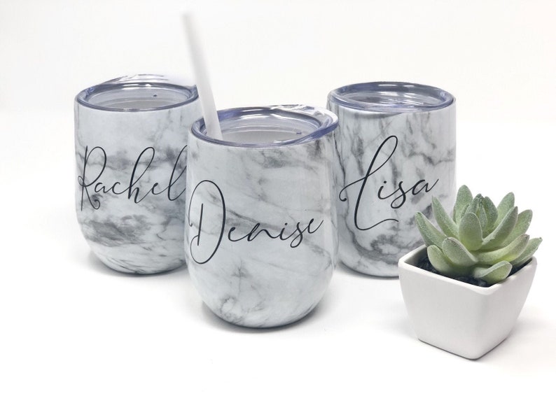 Marble wine tumbler stainless steel tumblers for hen party maid of honor proposal bridesmaid bachelorette gift cup bridesmaid proposal