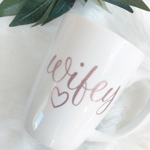 Wifey mug rose gold wifey mug future mrs mug bride mug bride to be gift mug wifey for lifey wife of the party mug mrs mug bridal image 1