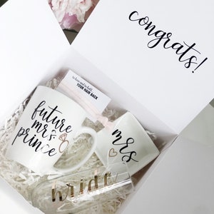 Bride gift box set engagement gift box future mrs gift set bride mug champagne flute ring dish congratulations gift box set for bride to image 4