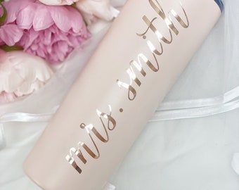 Personalized future mrs stainless steel tumbler- future mrs engagement gift- gift for bride to be- bride tumbler with straw- wifey tumbler