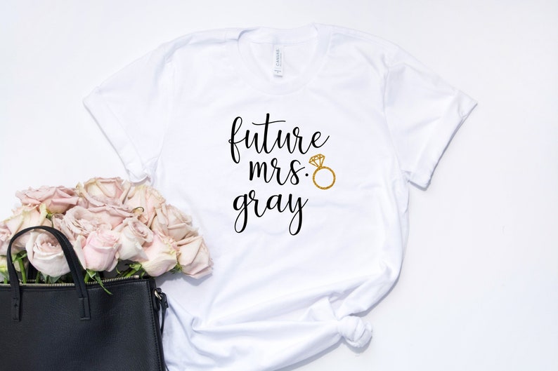 Personalized future mrs tank top engagement gift shirt for bride to be future mrs gift idea bride box gift set bride tank custom shirt image 1