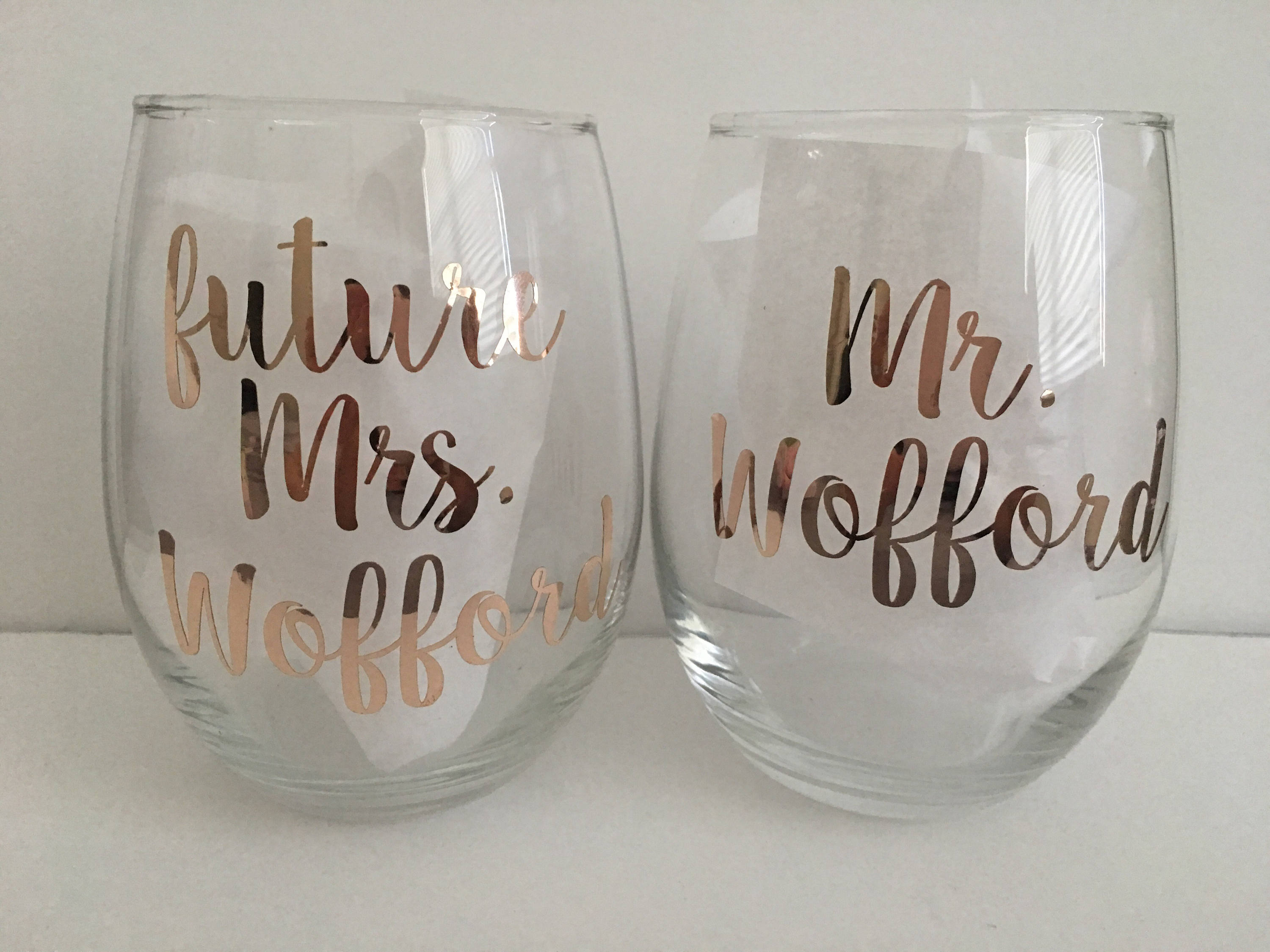 Mr and mrs wine glass set future mrs wine glass engagement gift
