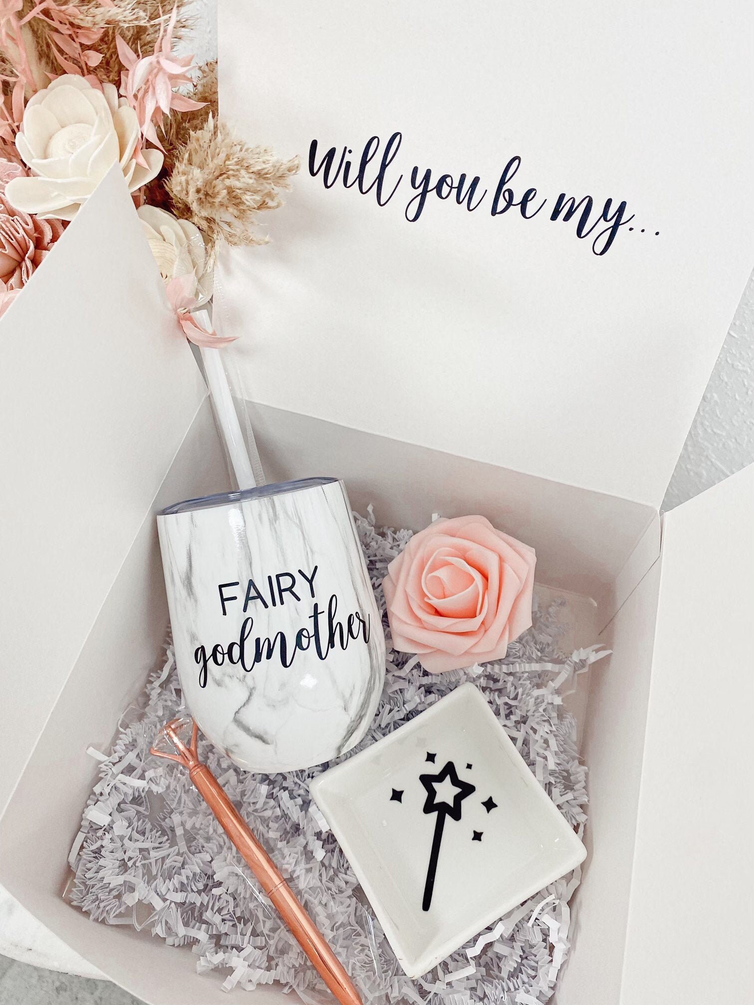 Fairy Godmother Proposal Box Baptism Gift Idea Godparents - Etsy Singapore