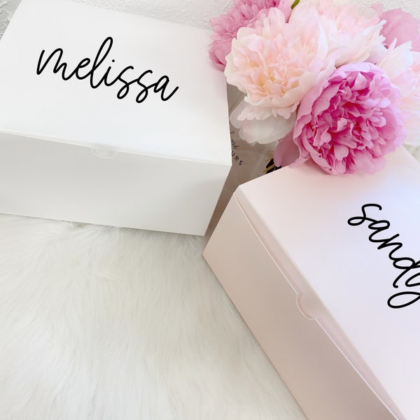 Bridesmaid proposal boxes- gift boxes with names- will you be my bridesmaid boxes- personalized custom gift boxes- bridesmaids gifts 8x8