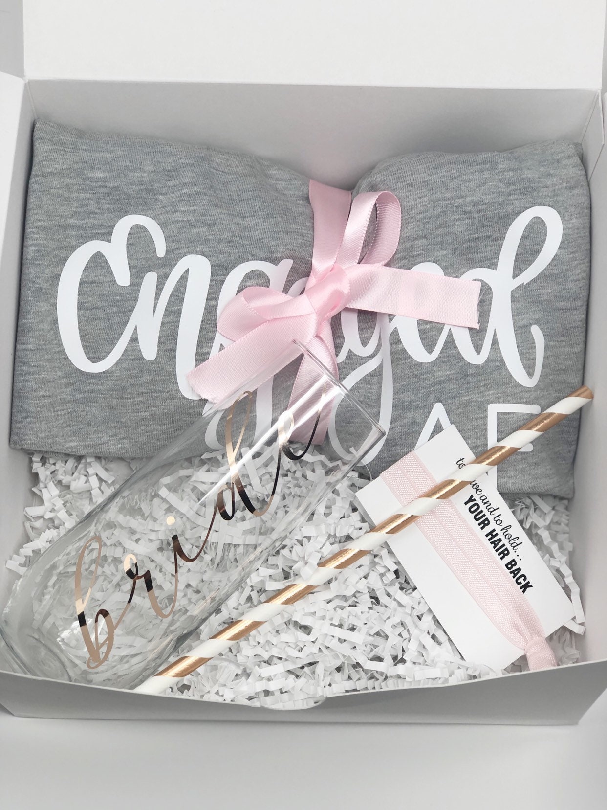 Engaged af gift box set- engagement gift box for bride to be - future mrs  gift set- bride to be gifts- bride shirt- wifey i said yes gift bo