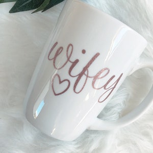 Wifey mug rose gold wifey mug future mrs mug bride mug bride to be gift mug wifey for lifey wife of the party mug mrs mug bridal image 3