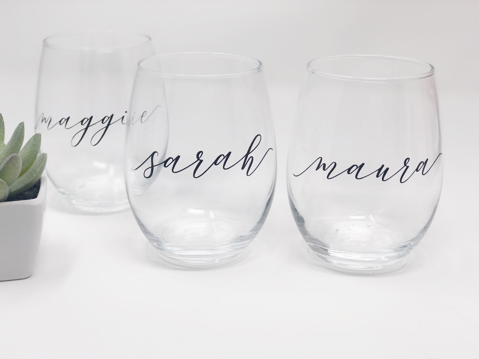 Personalized bridesmaid wine glasses wine glass with name bridesmaid proposal gift gift for