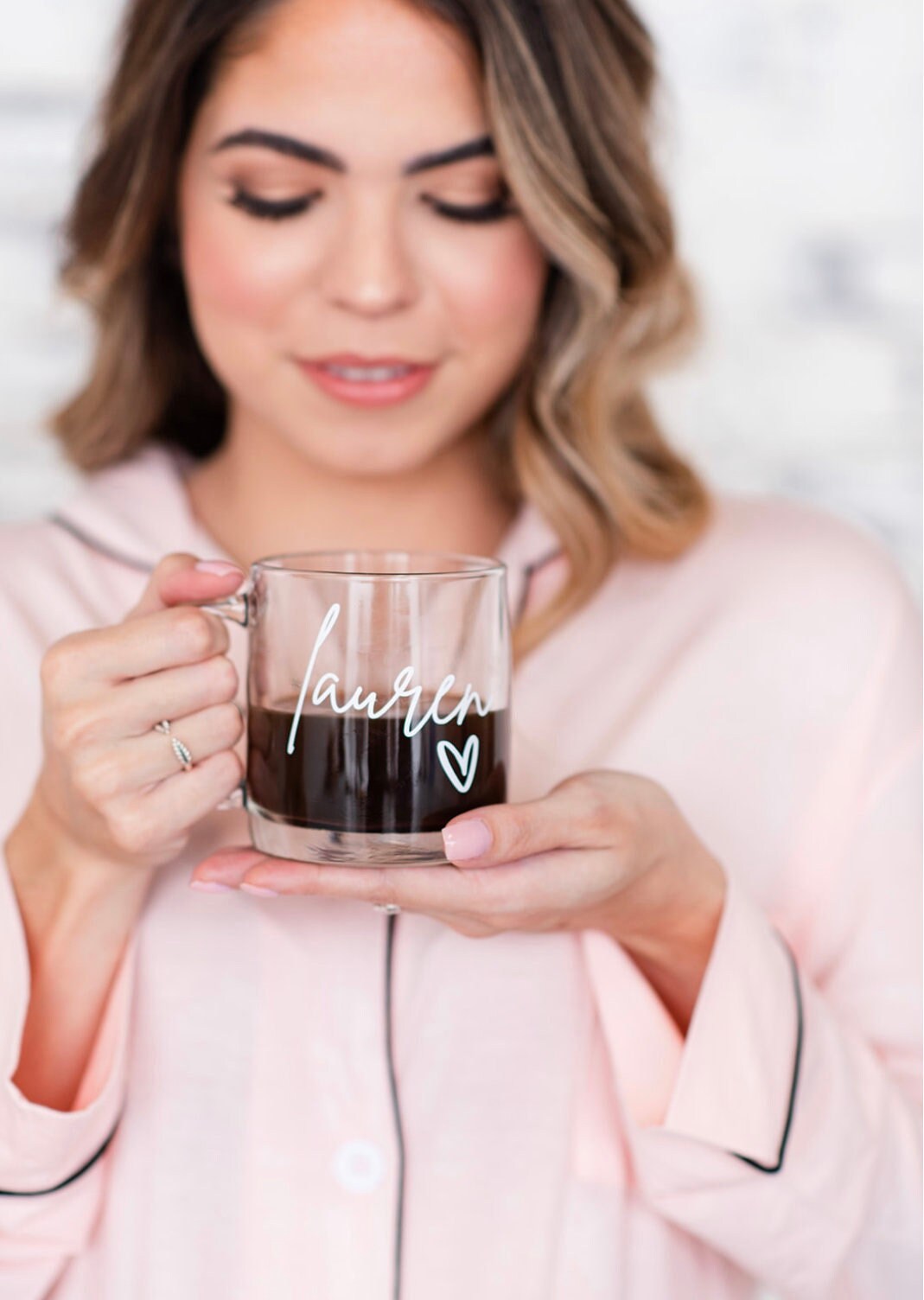 Clear Glass Mugs Personalized Bridesmaid Mugs Bridesmaid Etsy