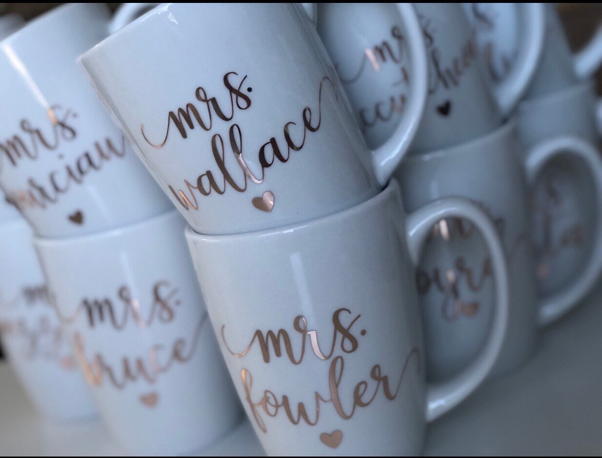 Personalized bride mrs mug rose gold bride mug future mrs mug bridal