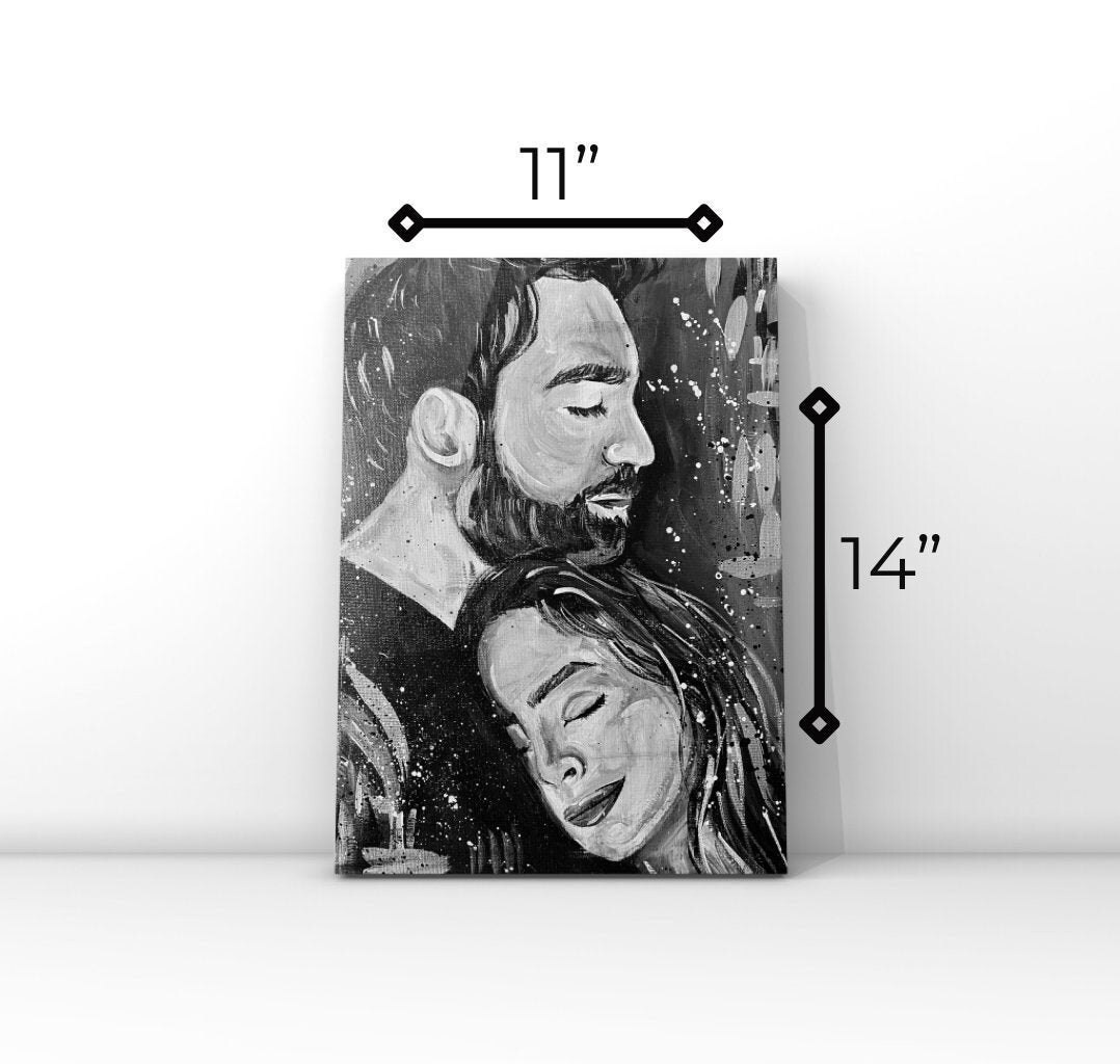 custom portrait painting from photo, hand painted custom family photo