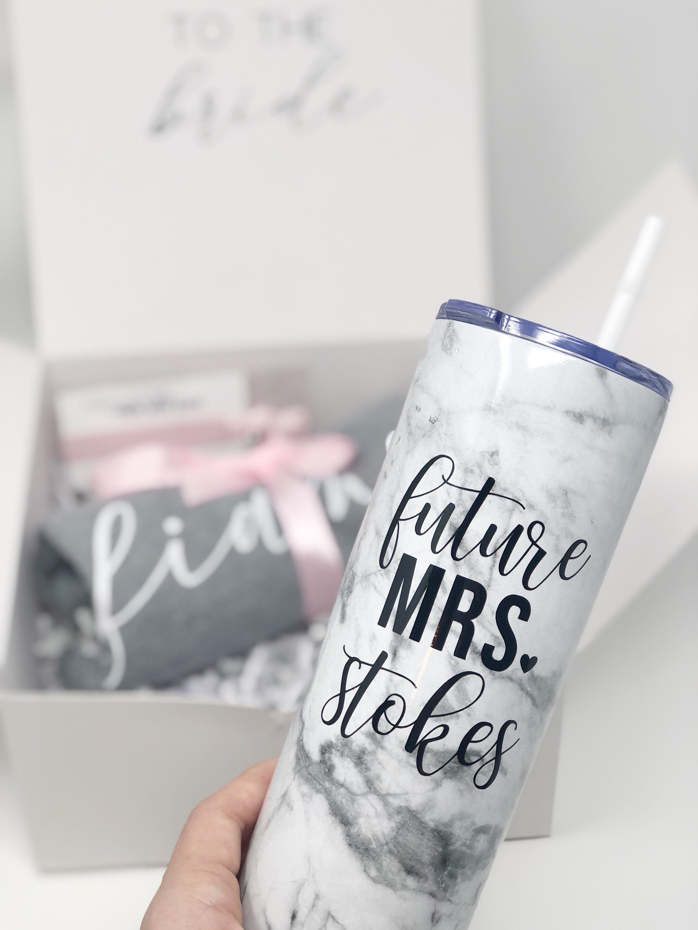 Future mrs stainless steel skinny tumbler gift box set for bride to be