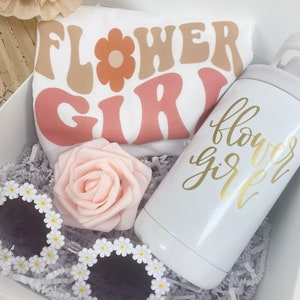 Flower girl proposal gift box will you be my flower girl retro flower girl shirt personalized tumbler cup flower girl daisy sunglasses image 4