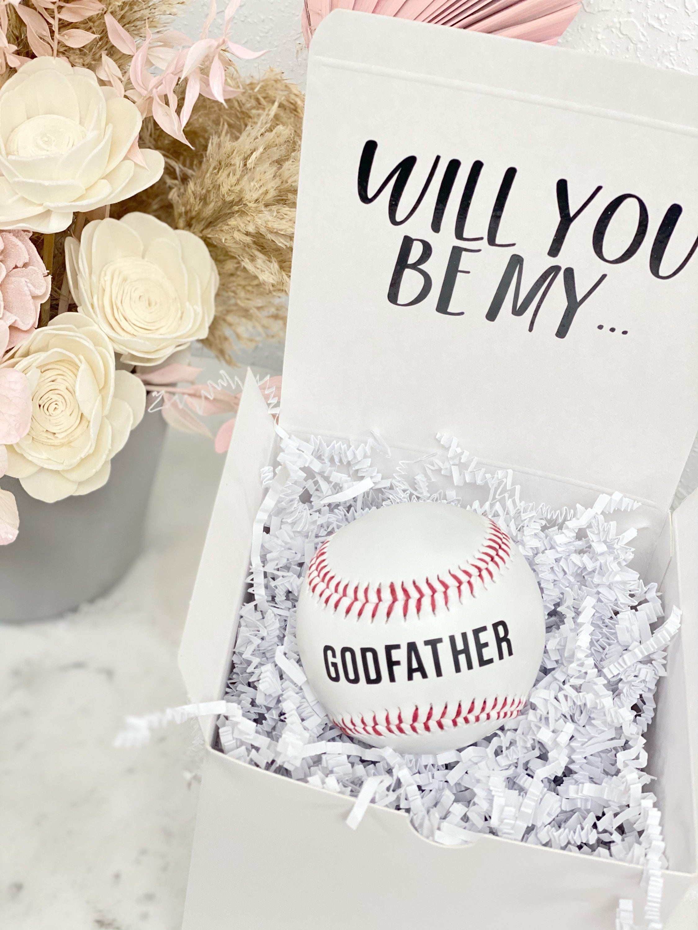 Godfather Baseball Proposal Box Will You Be Baby God Parents Etsy