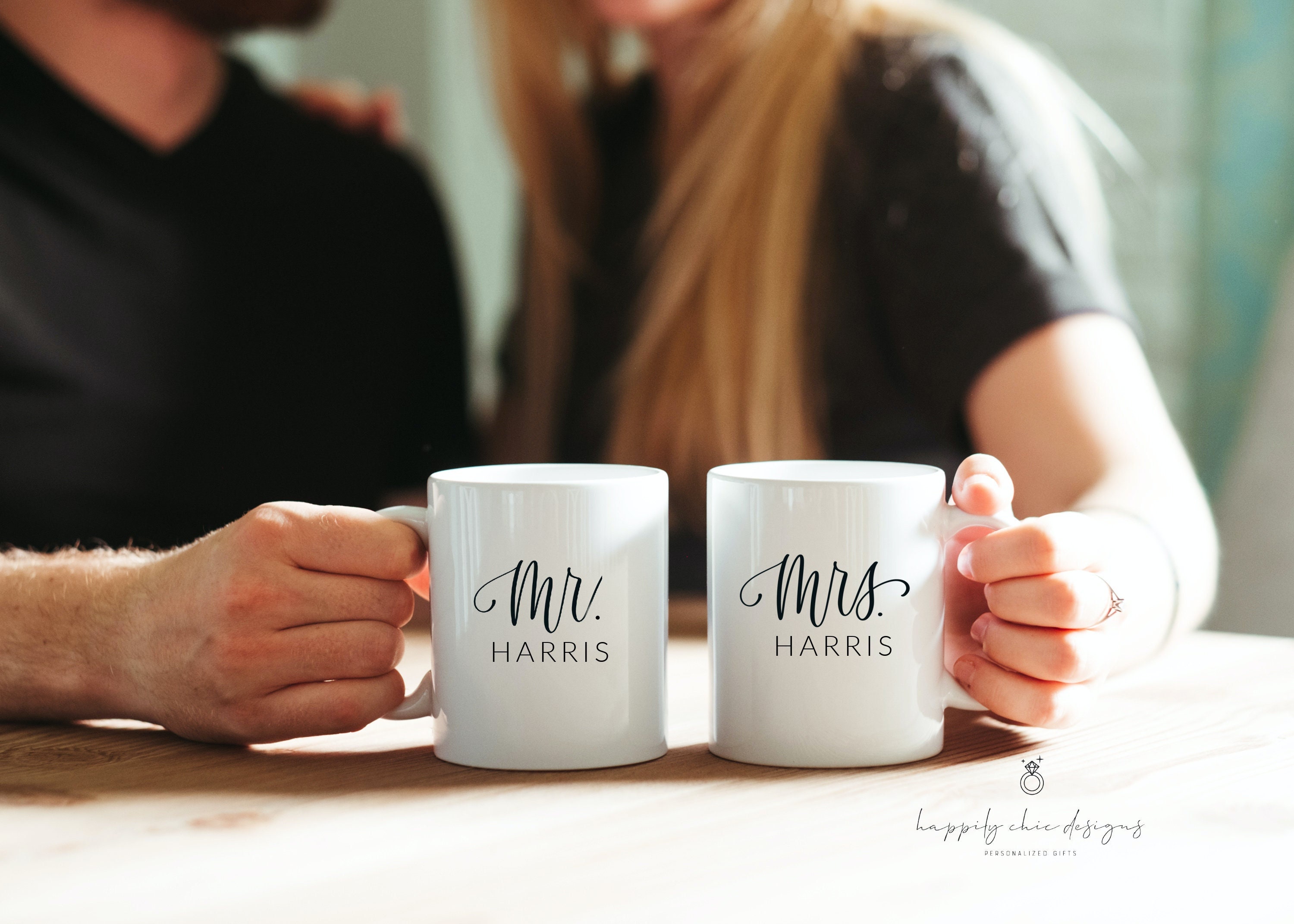 Personalized Wedding Mugs, Couples Ceramic Mugs