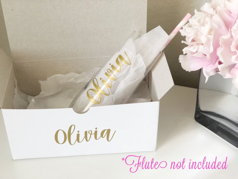 Personalized gift boxes champagne flute gift box bridesmaid proposal box bridesmaid gift box 7x4x3 gift box personalized gift box image 2